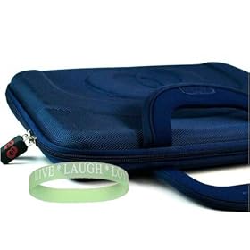 MSI 12.1-Inch Laptop Carrying Case ( Hard Shell, Blue ) ( MSI VR220-004US, MSI PR201-019US, ect.) + Live*Laugh*Love Wrist Band!!!
