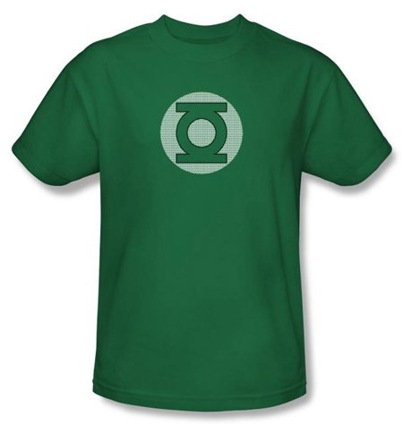  Green Lantern Superhero Kids T-shirt - GL Little Logos Kelly Green Tee Youth