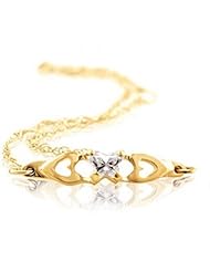 Butterfly Shaped Special Shape Cubic Zirconia Bracelet in Gold - 14kt Yellow