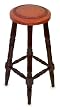 Mahogany and leather bar stool, 'Contemporary'