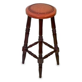 Click here to buy Mahogany and leather bar stool, 'Contemporary' by NOVICA.
