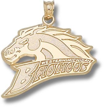 Western Michigan Broncos Broncos Logo 5/8 Pendant - 14KT Gold Jewelry