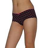 Ladies XOXO Sexy Stretch Hipster Brief Panties Underwear / Knickers - Black & Pink -Size: XL