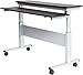 Stand Up Desk Store Split Top Electric Adjustable Height Standing Desk with Monitor Shelf (Black Frame/Matte Black Top, 60