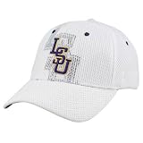 Zephyr LSU Tigers White Double Logo Flex-Fit Hat