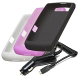 Brand NEW White, Pink and Black Silicone Skin Cover Cases and Car Charger for Blackberry Storm2 9550 9520