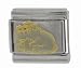 SilverBin Gold Tone Enamel Paint Bulldog Stainless Steel Italian Charm Link
