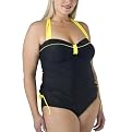 Mossimo&reg; Black Plus Shirred Solid Tankini - Black/Yellow