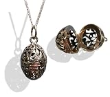 Image of Solid Silver Opening Egg Pomander Ladies Locket Pendant