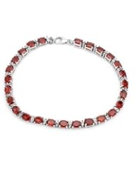 Genuine Morne Rouge (TM) Bracelet. 11.45 Ctw Garnet Sterling Silver Bracelet - Material/Stone: Garnet. 10.4 grams in weight and 7.5 inches in length. 100% Satisfaction Guaranteed.