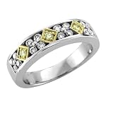 14k Two Tone Gold White and Yellow Diamond Ring / Band, Size 7 - 0.49 carat