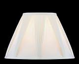 Lamp Fabric Shade with Full Drape Pleated in White Antique Satin