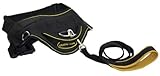 Dean and Tyler Combo - One "DT Harness" Yellow X-Large (34" - 47") With One Matching "Padded Puppy" Leash, 6 FT Stainless Steel Snap Hook - Black