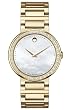Movado Womens 0606422 Concerto Gold-plated Stainless-steel White Mother-of-pearl Round Dial Watch from Movado