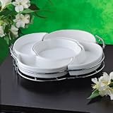 SECTIONAL SERVER WITH RACK - 5 PIECE SECTIONAL SERVER WITH SILVERPLATED RACK.