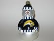 BUFFALO SABRES 6" tall and 3" wide Blown Glass Snowman CHRISTMAS ORNAMENT