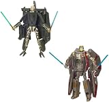 Star Wars Transformers Crossovers Blockbuster 2 Pack 7 Inch Tall Figure Set - General Grievous to Grievous' Starfighter and Obi-Wan Kenobi to Jedi Starfighter