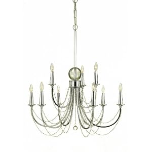 AF Lighting 7702-9H Candice Olson Shelby 9 x 60-Watt Light Candle Base Chandelier, Chrome with... by 