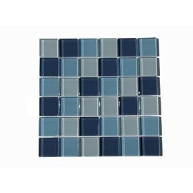 Interceramic INSBG2X2ARC Shimmer Blends Glass Mosaic Tile, 2-by-2-Inch Tile on a 12-by-12-Inch Mosaic Mesh, Arctic Gloss