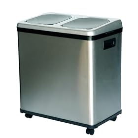 iTouchless IT16RES 60-Litre Dual-Compartment Stainless Steel Sensor Recycle Bin