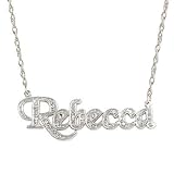 14K White or Yellow Gold 18 Diamond Name Necklace