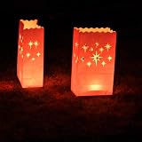 10-Pack Glo-Wax Luminary Bags (Style A) with FREE 10hr Tea lights