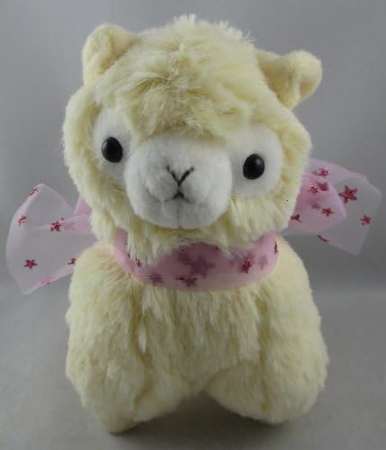 Hip Mall Japan Amuse Llama Alpacos Arpakasso Alpacasso Ribbon Small Soft Stuffed Yellow Animal Plush Doll Toy Gift for Girl Kids Baby