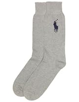 Ralph Lauren Mens Thick Dress Socks Big Pony Grey
