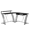 L-Shaped Desk - Black/ Black Glass