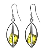 41KIAHC5VcL. SL160  Sterling Silver Millennium Collection Caribbean Amber Earrings