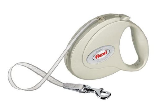 Flexi Petite Elegance 1 Pearl White Leash for dogs up to 26 lb (10 ft)