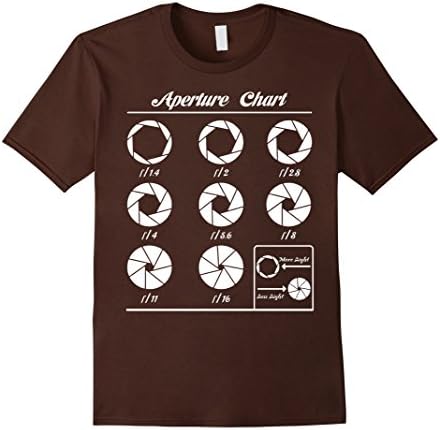 Men's Aperture Chart Photographer - Funny Photography T-shirts XL Brown