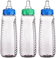 Gerber First Essentials Clearview Bottles with Silicone Nipple in Green and Blue, 9-Ounce, 9 Count