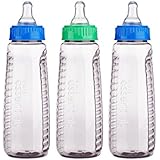 Gerber First Essentials Clearview Bottles with Silicone Nipple in Green and Blue, 9-Ounce, 9 Count