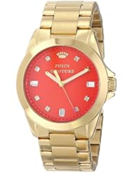Juicy Couture Womens 1901109 Stella Orange Jewel Toned Dial Watch