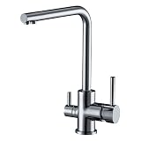 from JoyPockets Eco Friendly Professional Centerset Two Handle High Spout Kitchen Sink Water Filter Tap Mixer, Chrome
