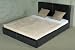 Lederbett schwarz Leder Tex Bett 160 x 200 Textilleder mit Holz-Rahmen inkl. Lattenrost - Design Möbel Betten 2010
