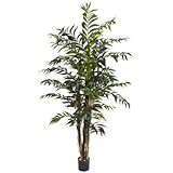 IMAGE OF New 5' Bamboo Palm Silk Tree Enjoy Freedom From Worry & Upkeep As It'S Maintenance Free Beautiful