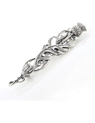 Scottish Celtic Thistle Cloak or Kilt Sterling Silver Pin Brooch