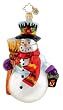 Christopher Radko Glass Snow-Glo Stroll Snowman Christmas Ornament #1015291