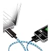 QQ-Tech Light Up Luminescent Visible Current Flow Smart Charge and Sync Cable for Apple iPhone iPad iPod Touch EL Black/Blue