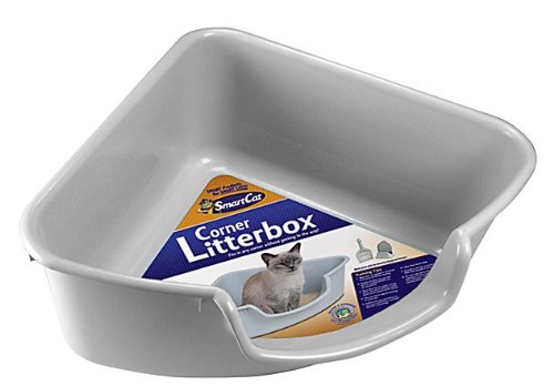 SmartCat Corner Litter Box, Gray