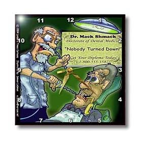 Londons Times Funny Medicine Cartoons - Easy Dental Plan - Wall Clocks