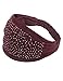 Sparkling Rhinestone and Dots Wide Elastic Headband - Burgundy