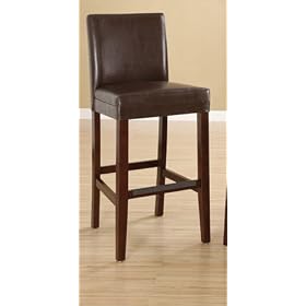 Click here to buy Set of 2 Counter Height Stool with Brown Faux Leather in Brown Finish F10286 by click 2 go.