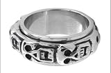 Spinner Skull Ring in Surgical Steel by Inox Size 10