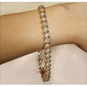 8ct Russian Cut Simulated Diamond Link Tennis Bracelet