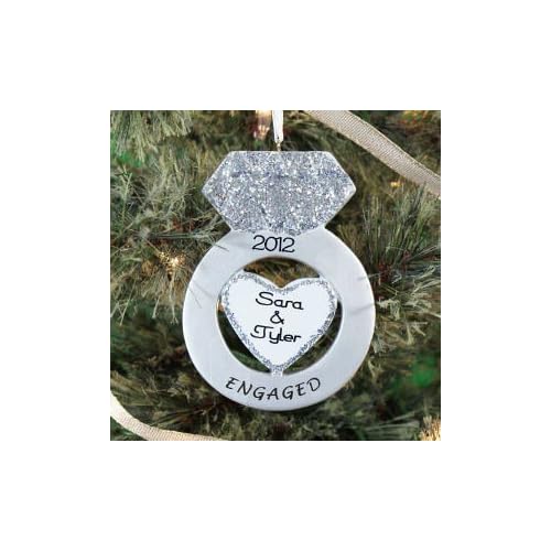 Personalized Engagement Ring Ornament Decorative Hanging