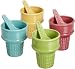 DII Ice-cream Cone Ceramic Dish and Spoon, Wafer, Set of 4