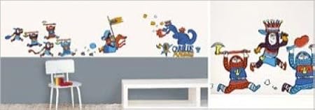 Kids World Poster-Sticker Wall-Tattoo - Dragons And Knights By Pascal Lemaitre (28 x 20 inches)